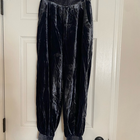 Anthropologie Velvet Joggers Navy EUC Size S - Picture 5 of 6